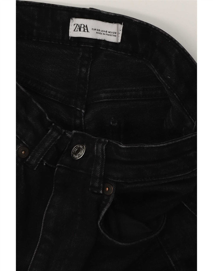 Zara Jeans Cortos Para Mujer EU 38 Small W28 L25 Negro