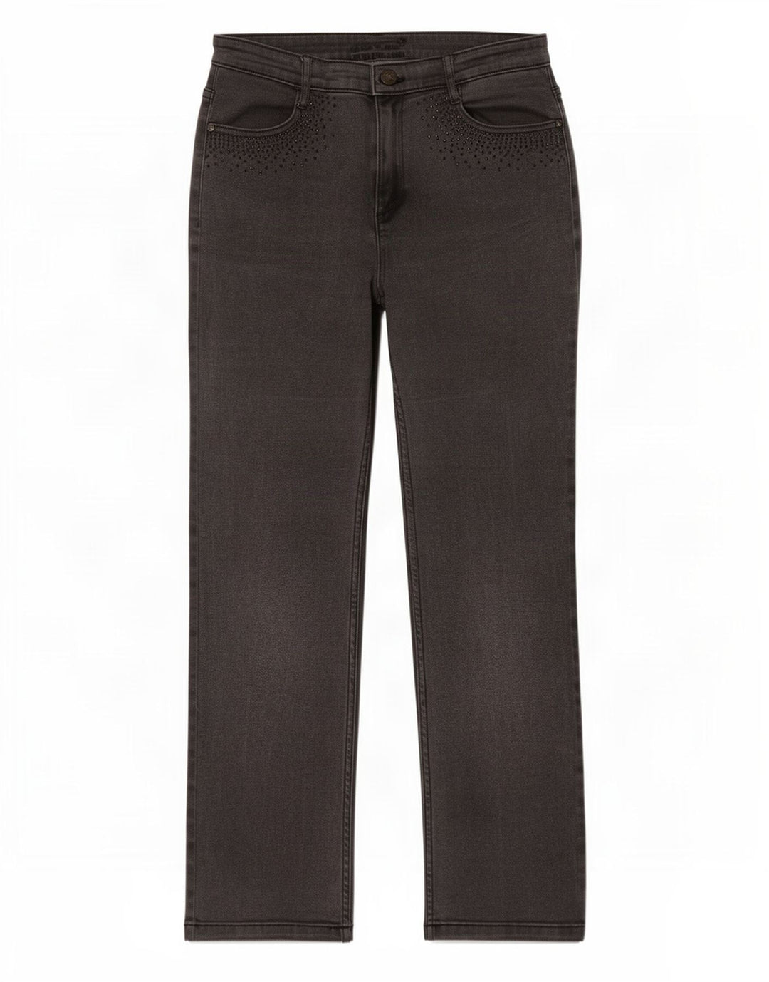 Marks & Spencer Vaqueros rectos para mujer UK 12 Medium W30 L29 Algodón gris