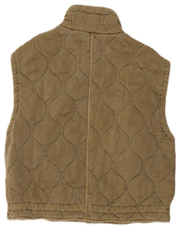 Zara Mujer Chaleco Acolchado Extragrande UK 6 XS Poliéster Caqui