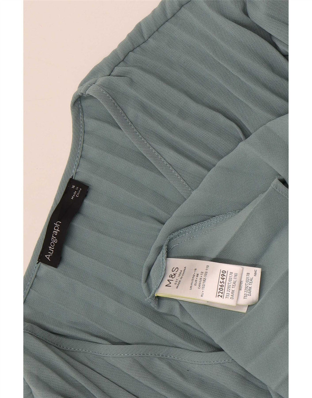 Marks & Spencer Blusa de Manga Larga Autograph para Mujer UK 46 Grande Azul