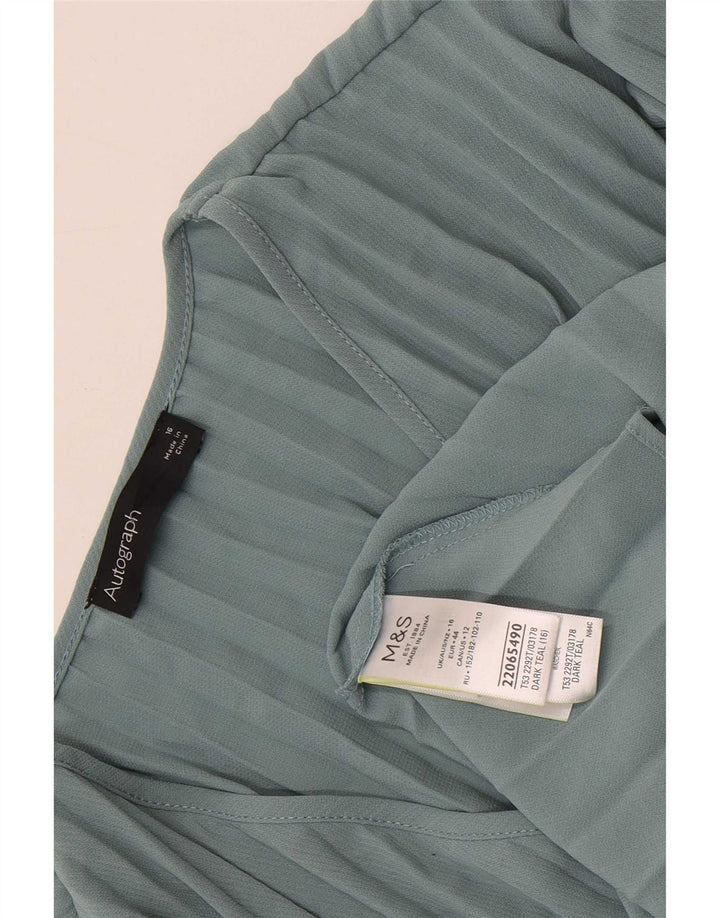 Marks & Spencer Blusa de Manga Larga Autograph para Mujer UK 46 Grande Azul