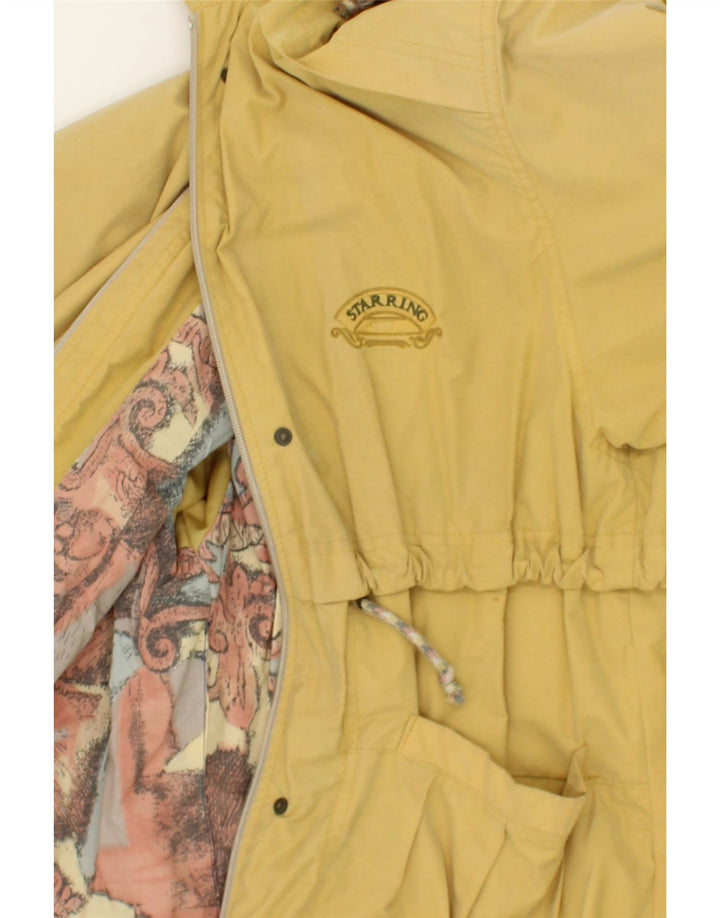 STARRING Womens Hooded Rain Jacket UK 16 Large Yellow Vintage Starring and Second-Hand Starring from Messina Hembry 