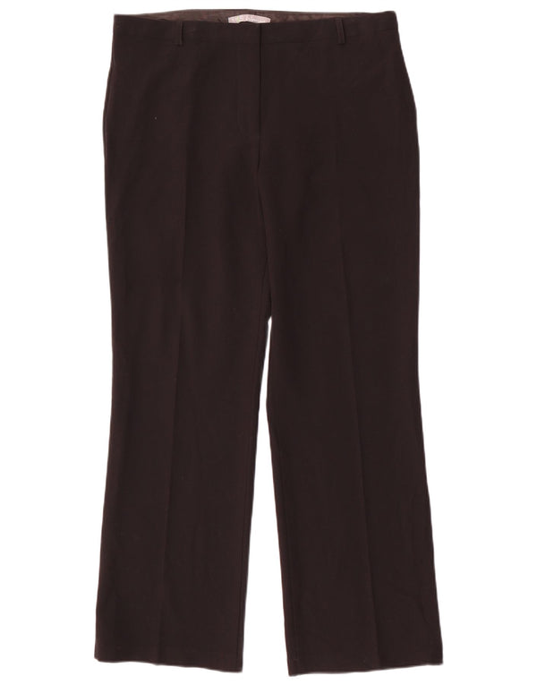 MARKS & SPENCER Pantalones casuales rectos para mujer UK 12 Medium W32 L28 Negro