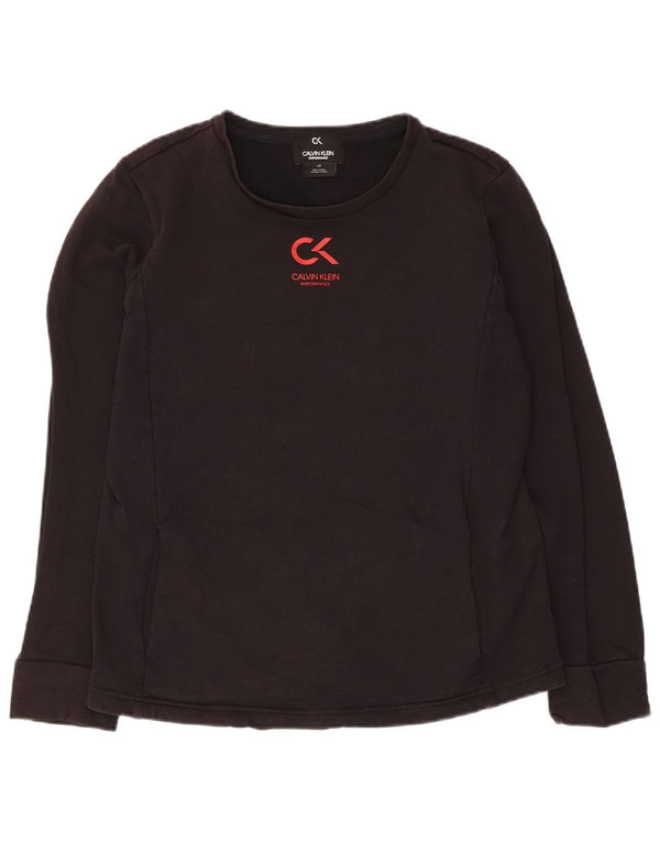 Calvin Klein Top para mujer de manga larga UK 44 Grande Algodón negro