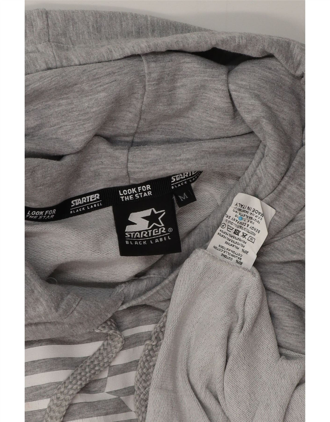 Starter Sudadera Con Capucha Gráfica Para Hombre Jersey De Algodón Gris Medio