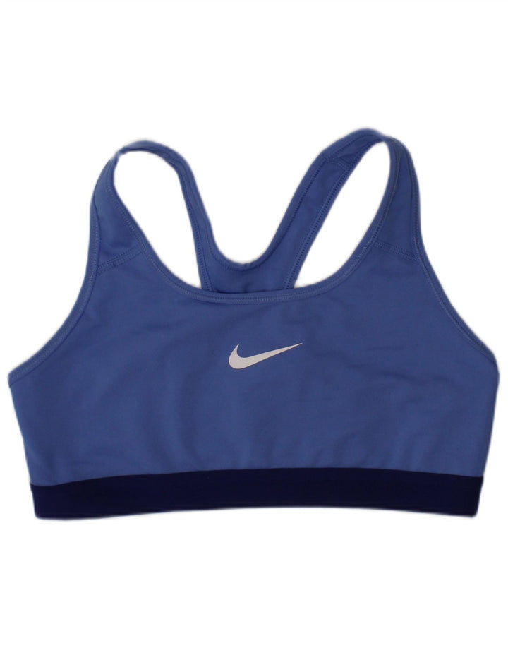 Nike Dri Fit Graphic Sport Bra Top deportivo de poliéster azul medio para mujer
