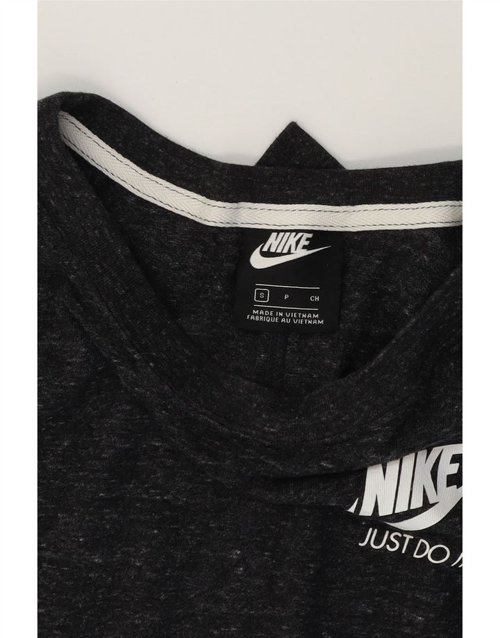 NIKE Womens Sweatshirt Jumper UK 10 Small Grey Flecked Polyester Vintage Nike and Second-Hand Nike from Messina Hembry 