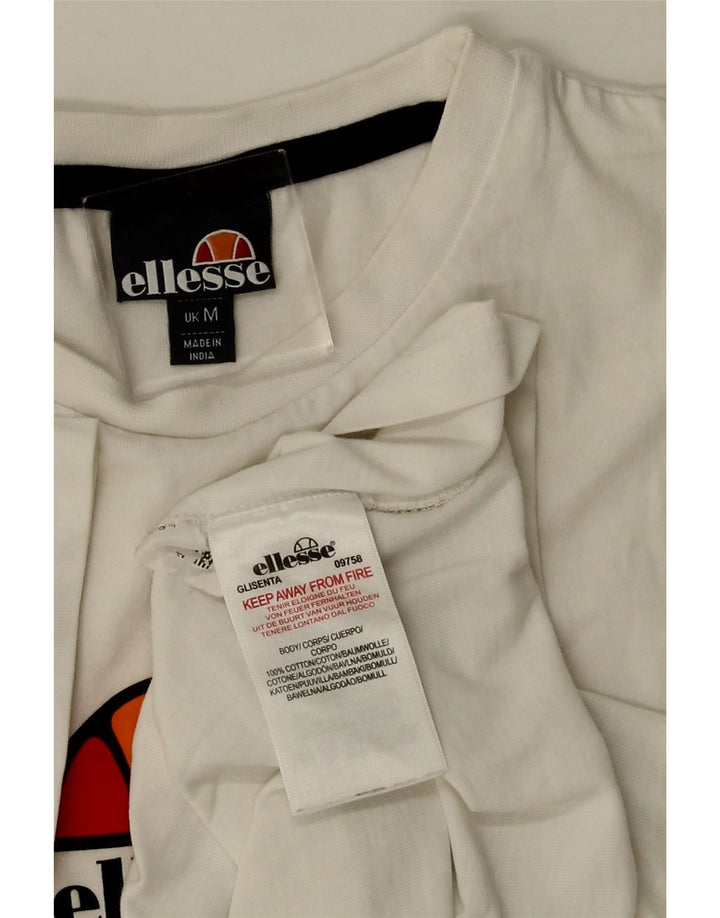 ELLESSE Camiseta gráfica para hombre Top Medium White Cotton