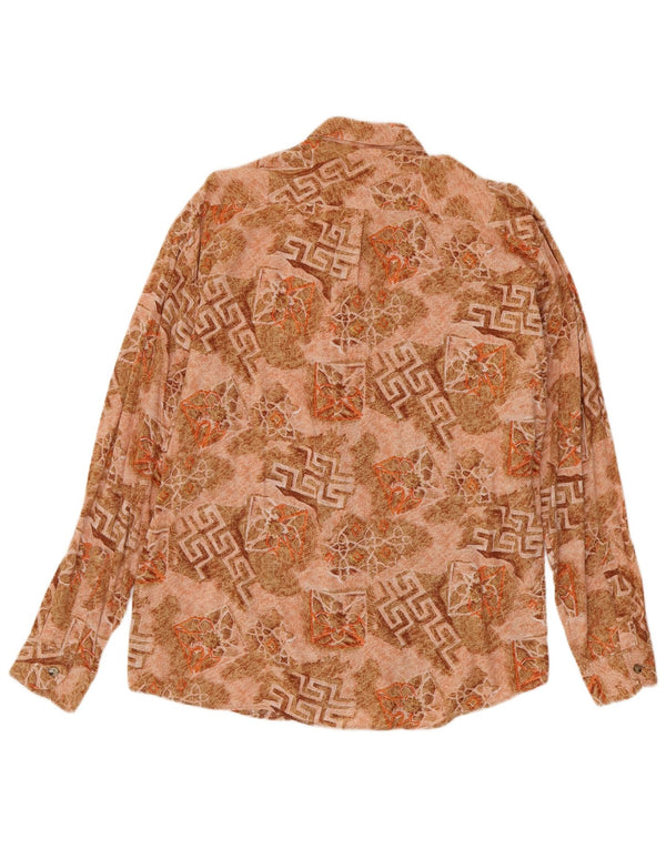 Camisa Vintage Hombre XL Marrón Geométrico