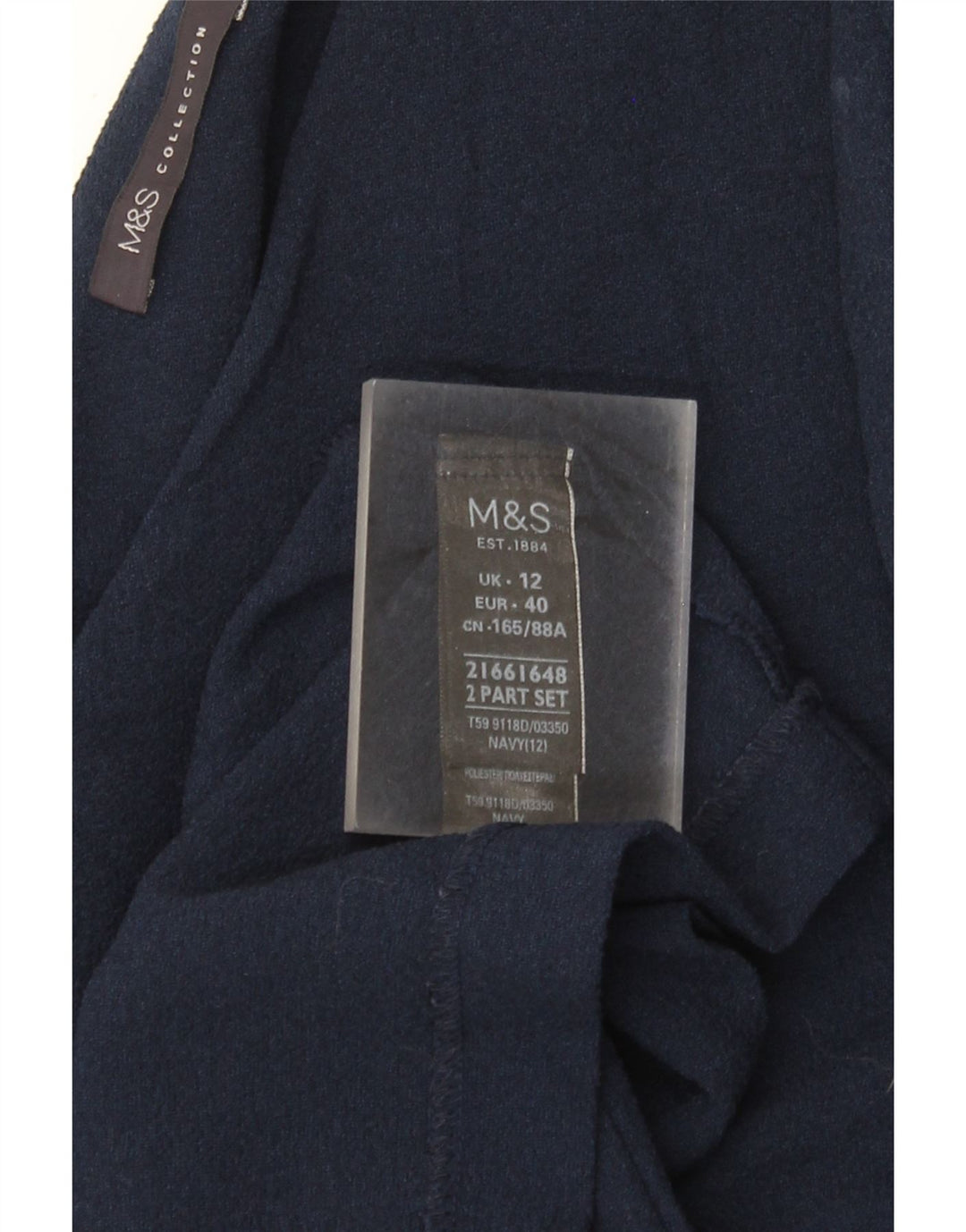 Marks & Spencer Vestido cruzado para mujer UK 40 Mediano Azul marino Poliéster