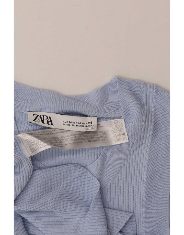 Zara Mujer Chaleco Top UK 12 Medio Azul Viscosa