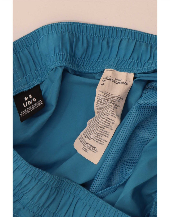 Under Armour Pantalones cortos deportivos con gráficos para hombre Poliéster azul grande