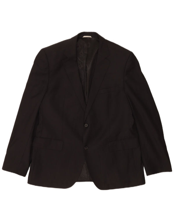 Hugo Boss Chaqueta tipo blazer de 2 botones para hombre EU 56 3XL Lana virgen a rayas negras