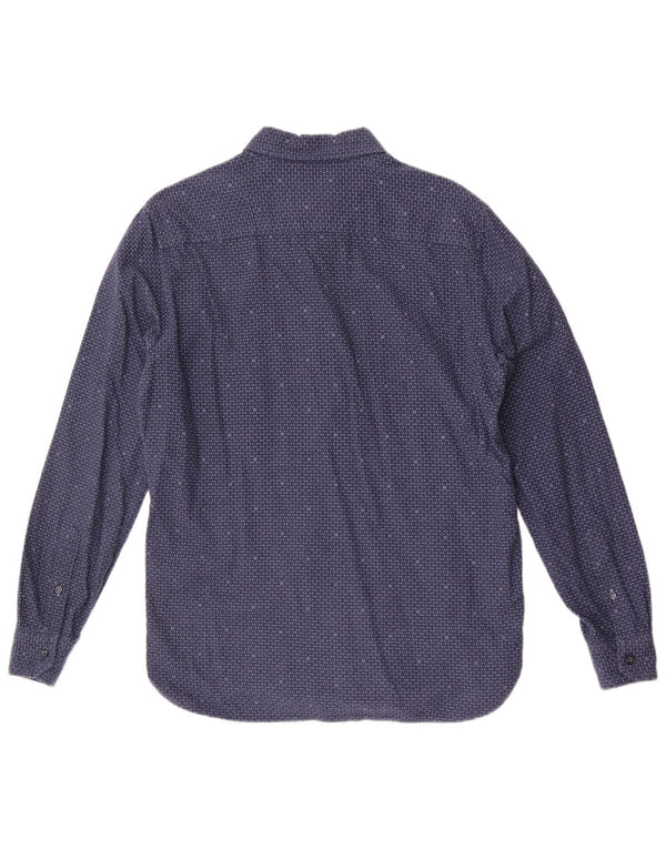 Crew Clothing Camisa ajustada para hombre Algodón con lunares azul marino mediano