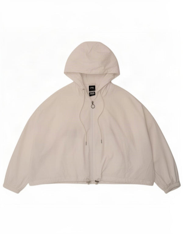 Zara Mujer Star Wars Chaqueta Lluvia Extragrande con Capucha UK 10 Small White Cotton