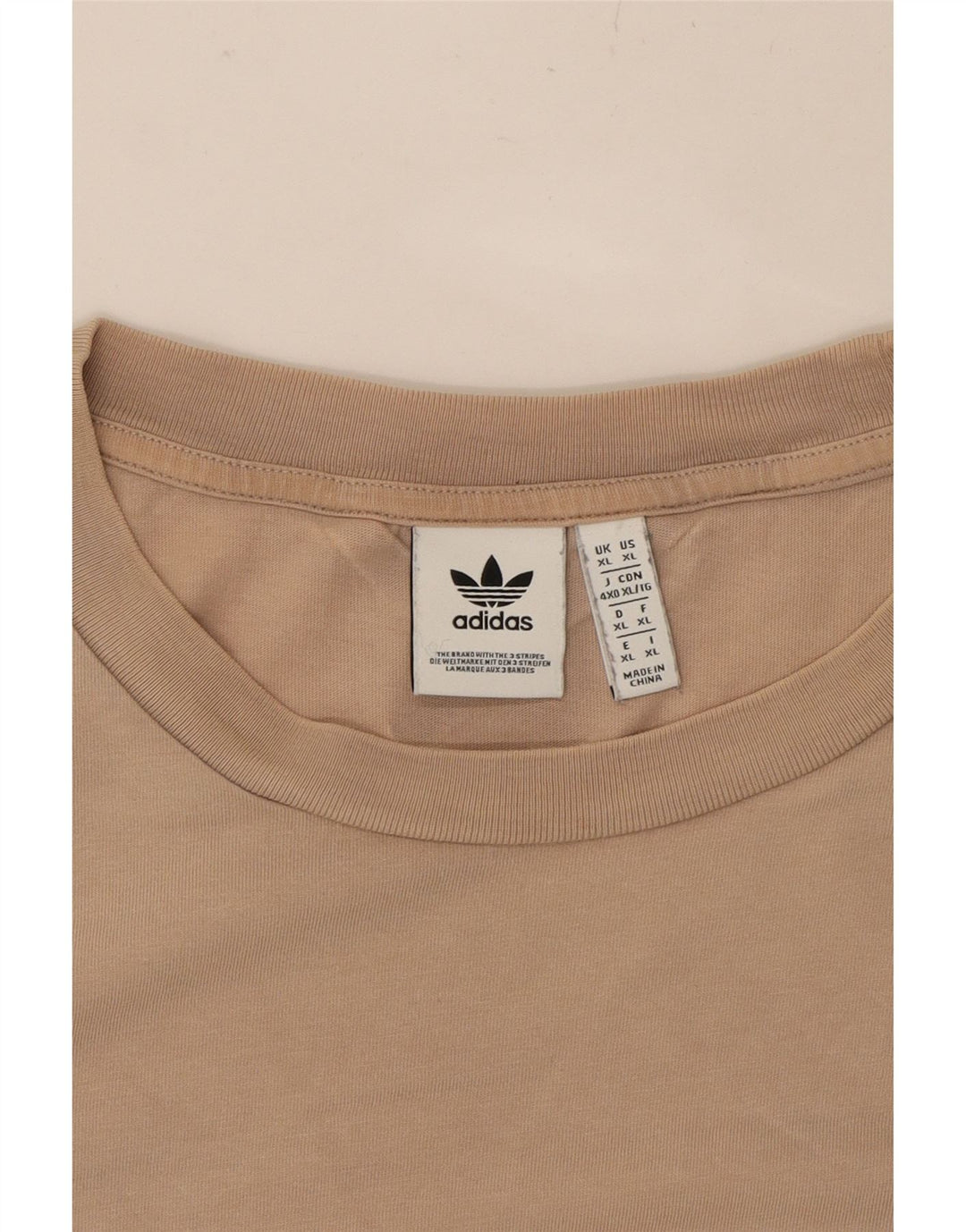 ADIDAS Mens T-Shirt Top XL Brown Cotton Vintage Adidas and Second-Hand Adidas from Messina Hembry 