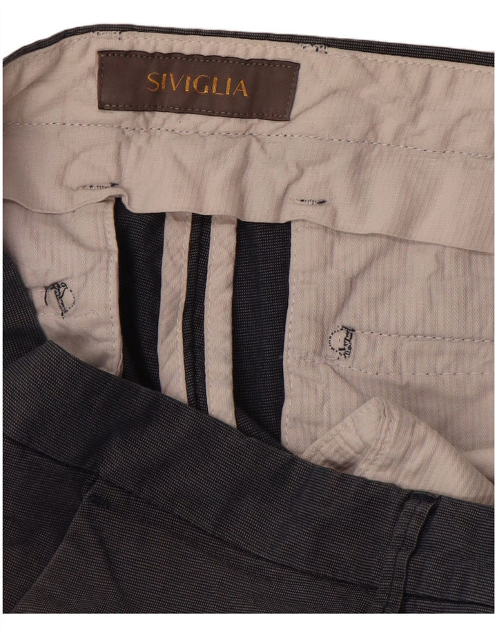 SIVIGLIA Pantalón chino recto para hombre W35 L32 Algodón azul marino