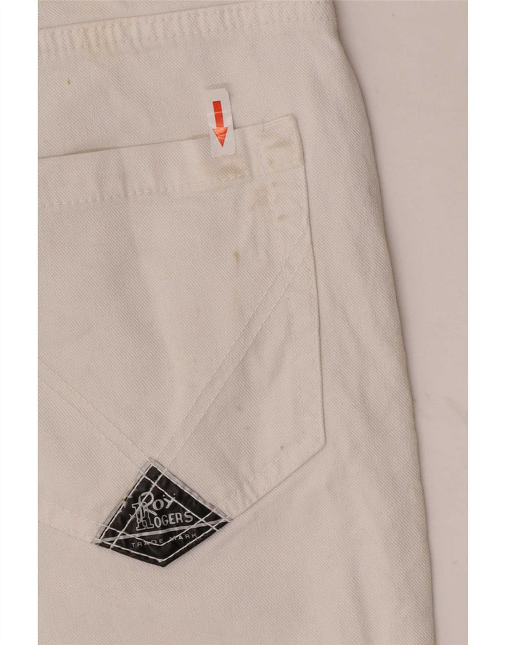 Roy Rogers Pantalones cortos de mezclilla para mujer IT 44 Medium W30 Algodón blanco