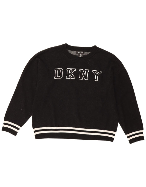 Dkny Sudadera con gráfico extragrande para mujer UK 46 Large Viscosa negra
