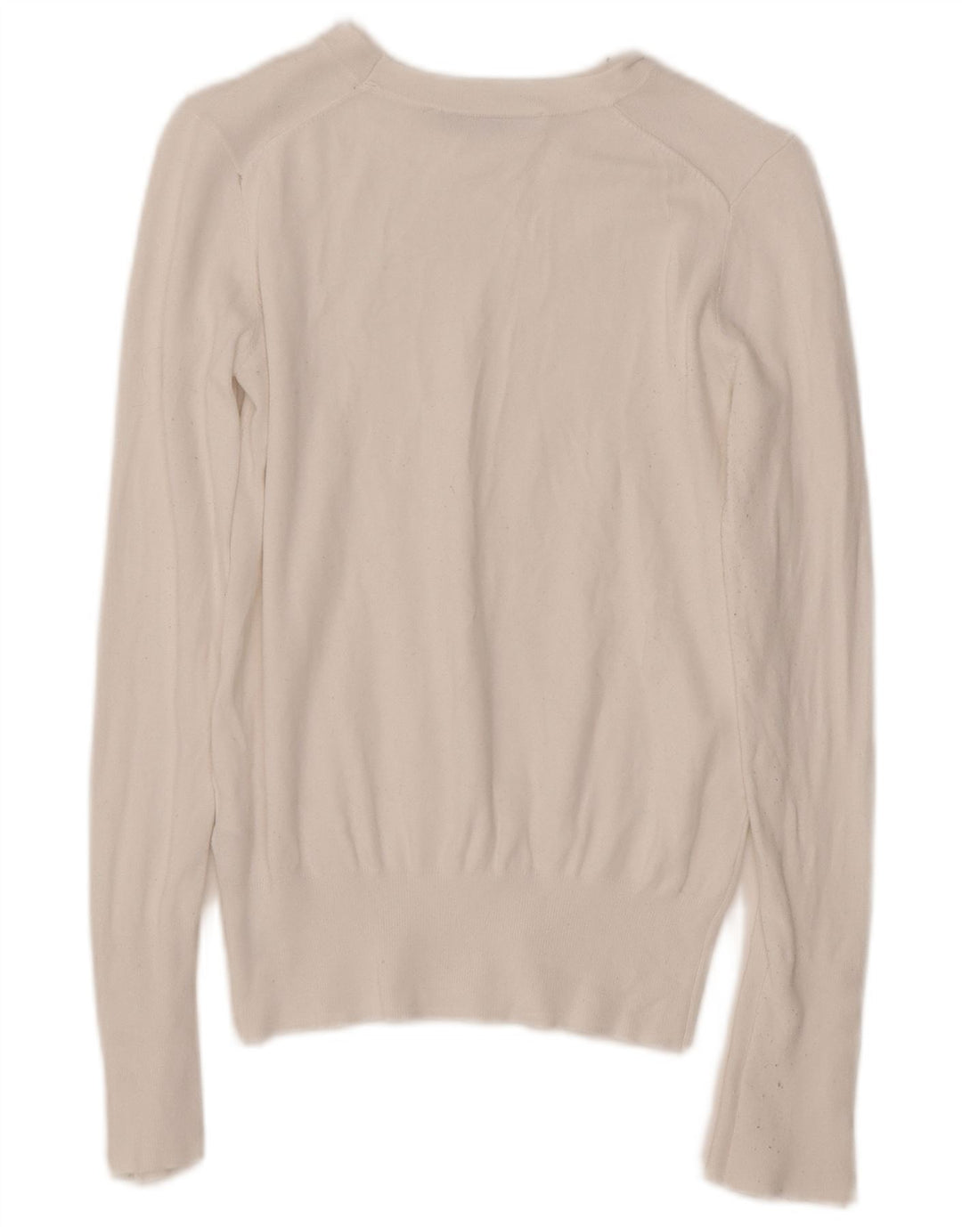 ZARA Jersey con cuello barco para mujer, talla 40, talla pequeña, viscosa blanca