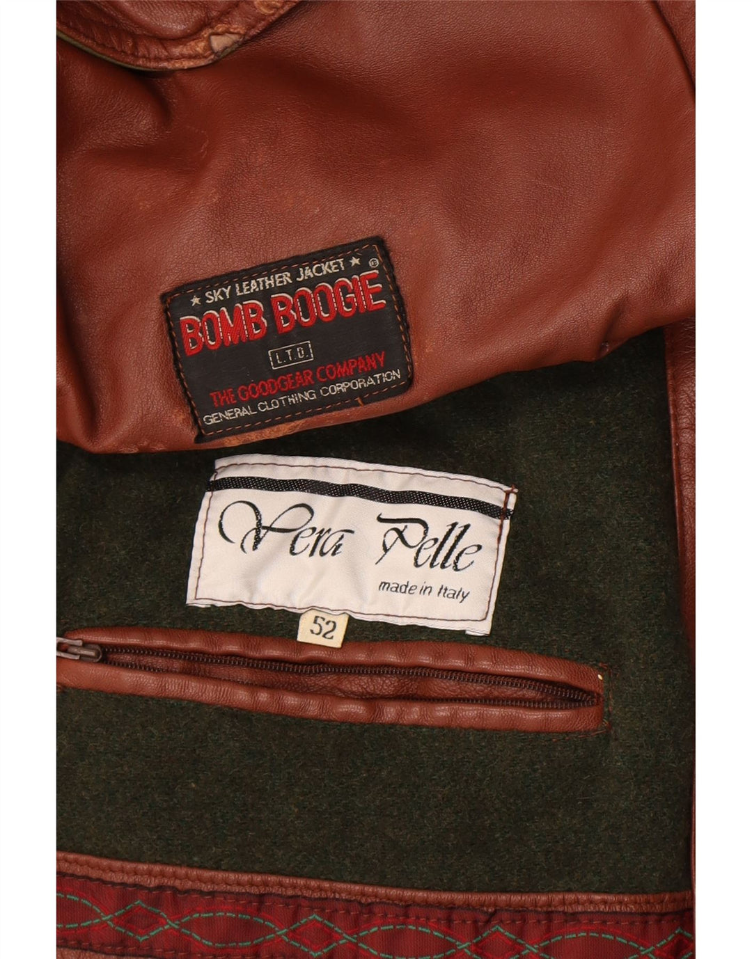 Bomb Boogie Chaqueta de cuero con capucha para hombre IT 52 XL Cuero marrón