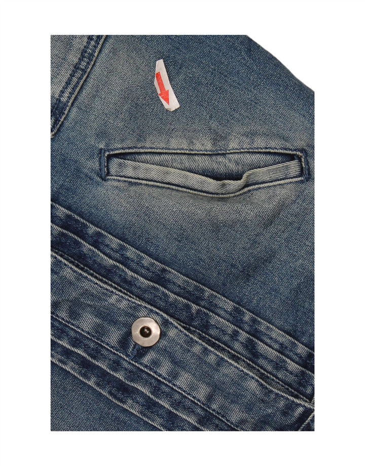 Vintage mujer crop denim chaqueta IT 40 pequeño algodón azul