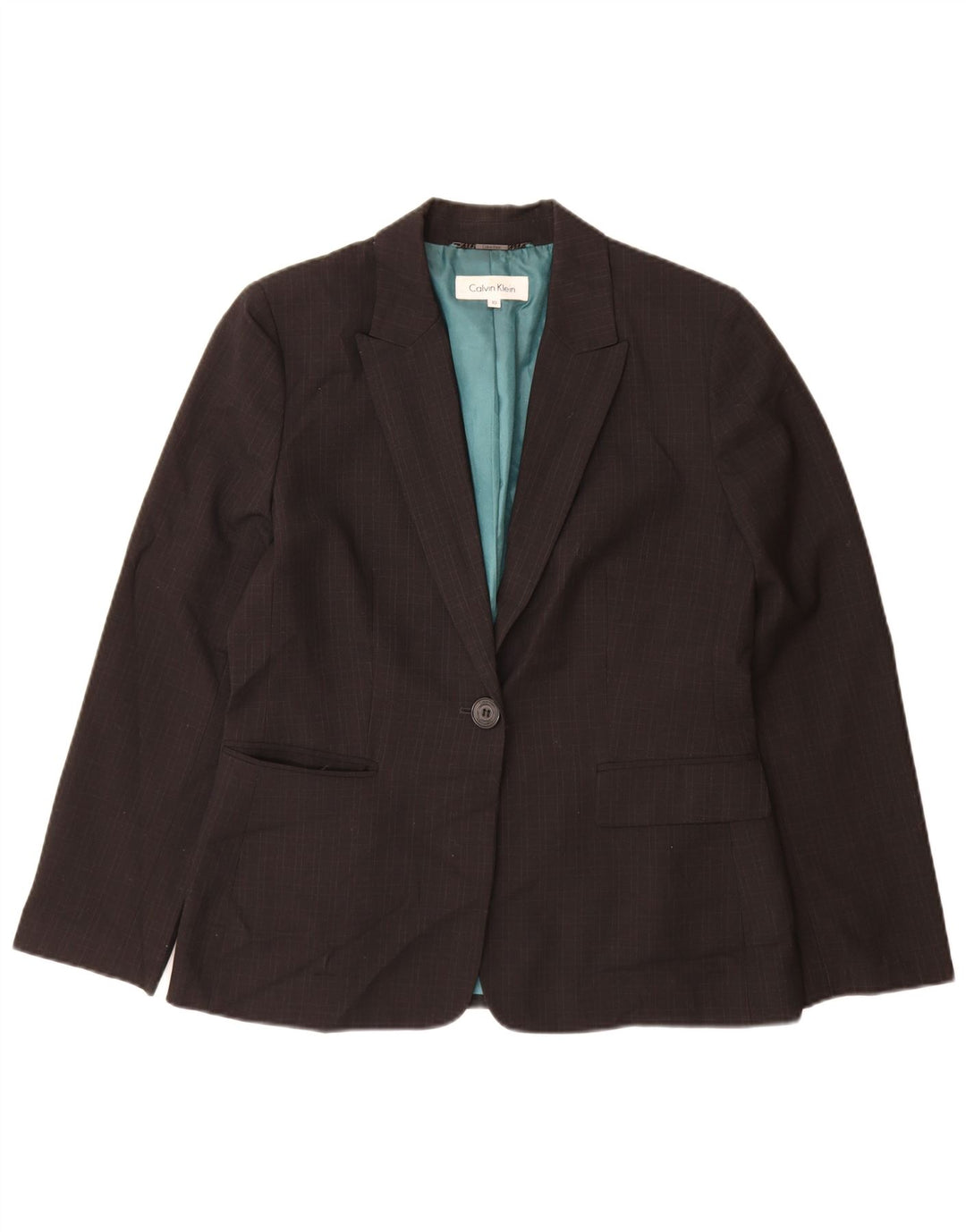 Calvin Klein Chaqueta Blazer para Mujer UK 10 Small Black Check Poliéster