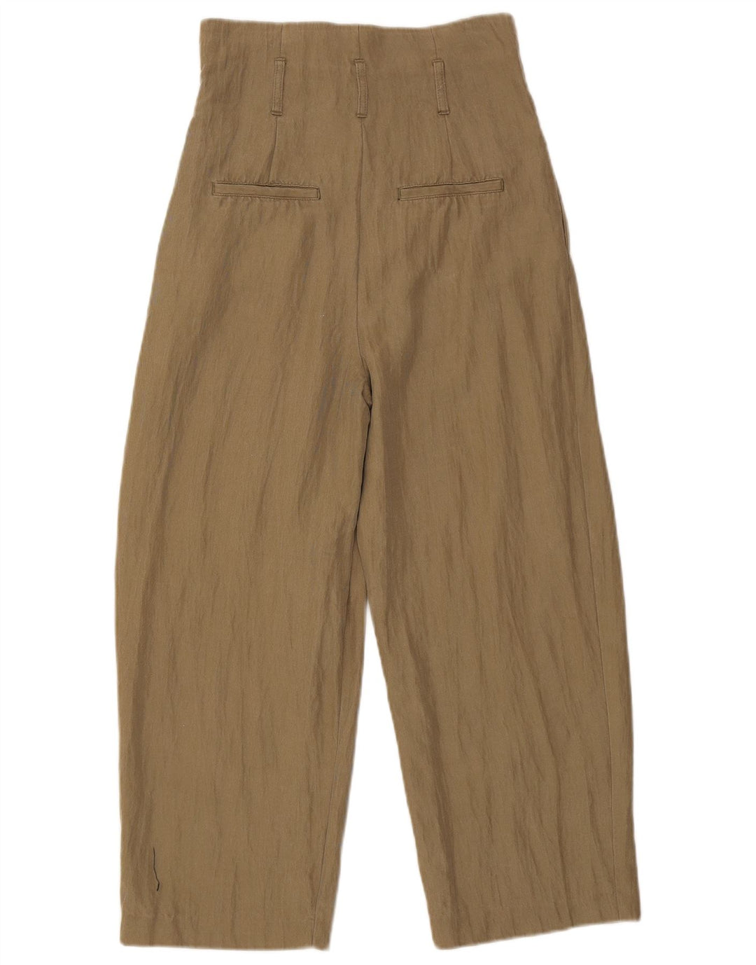 Zara Mujer Pantalones Cortos Pegged Pequeños W26 L24 Caqui