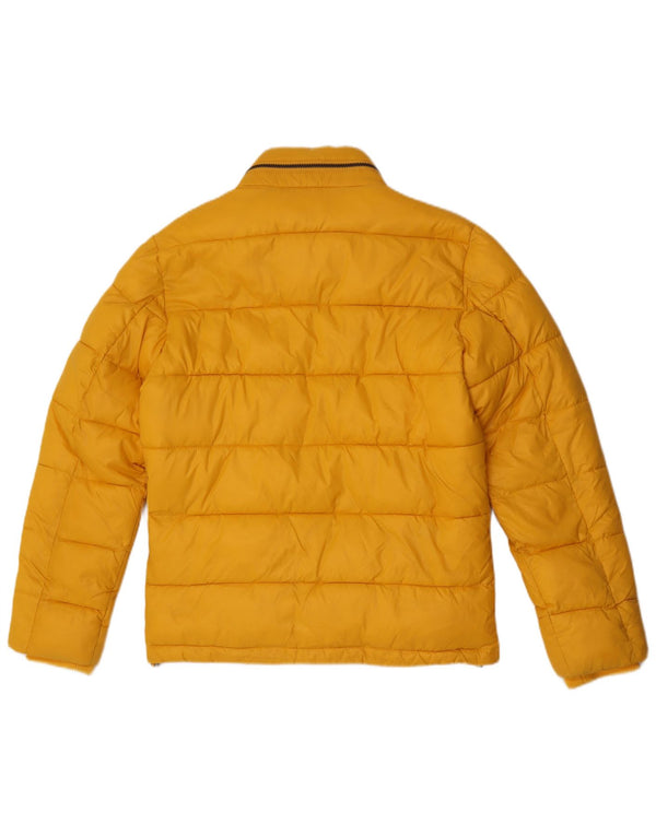 Guess Chaqueta acolchada con capucha para hombre UK 36 Small Yellow Nylon