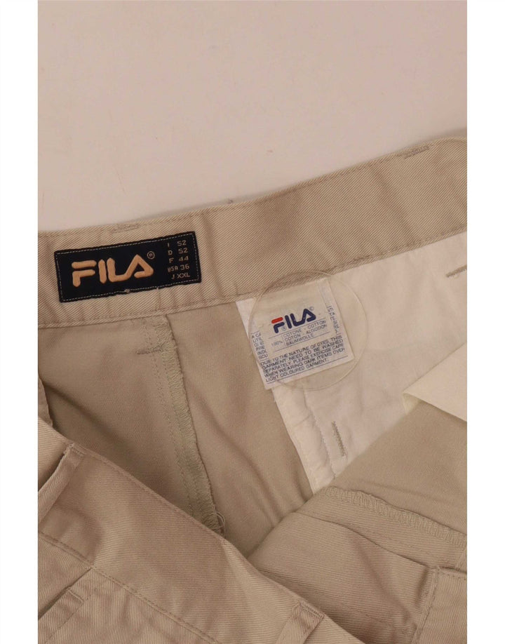 Fila Mens Chino Shorts W36 Grande Algodón Beige