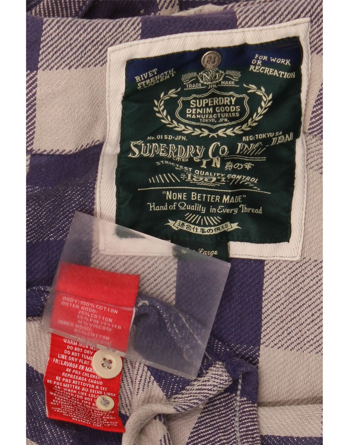 Superdry Camisa De Franela De Algodón A Cuadros Azul Marino Grande Para Hombre