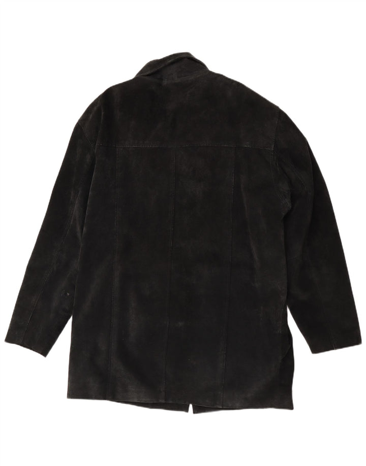 Ben Sherman Abrigo cortavientos de ante para hombre Reino Unido 38 Cuero negro mediano