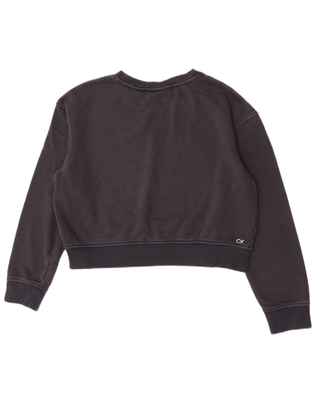 Calvin Klein Sudadera Corta con Gráfico para Mujer UK 14 Medium Azul Marino
