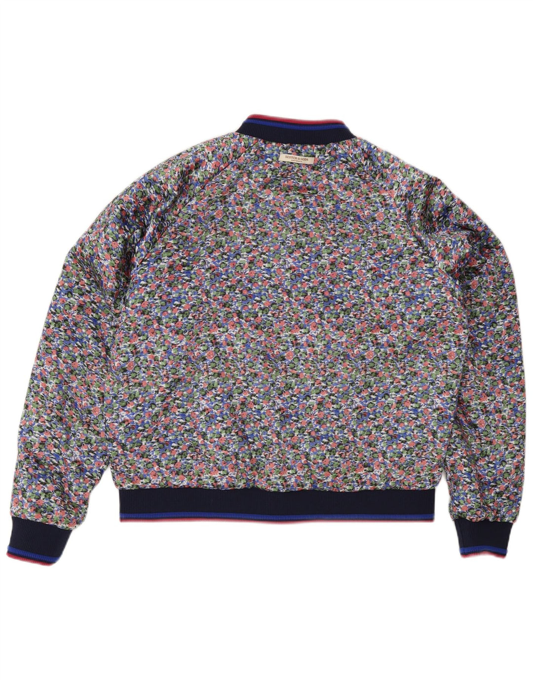 Scotch & Soda Chaqueta Reversible para Mujer UK 44 Azul Medio Floral