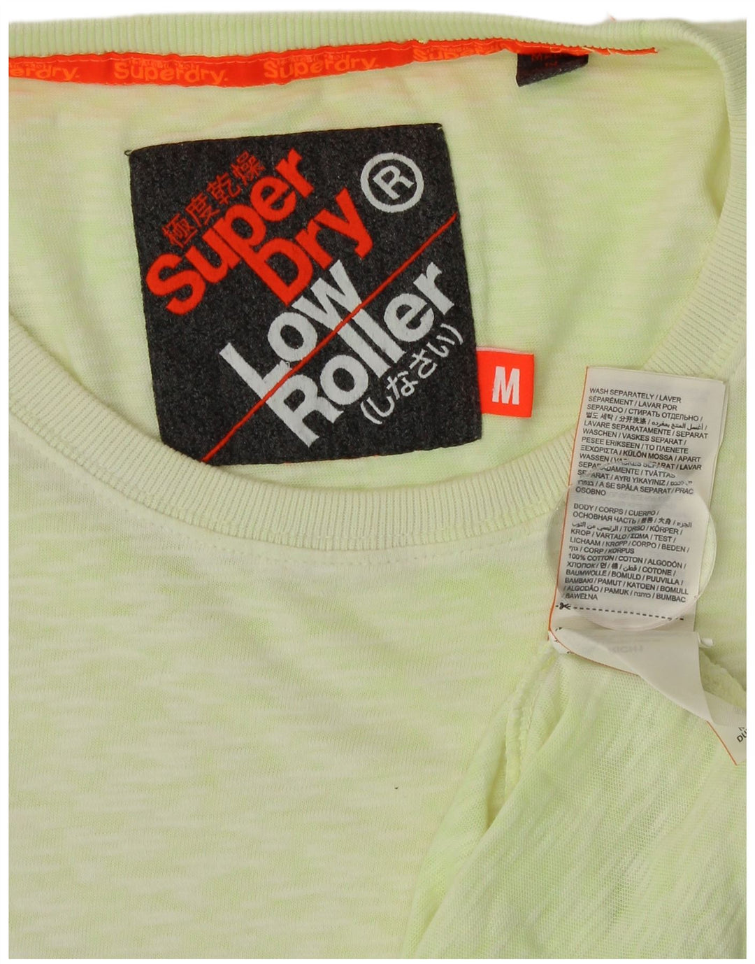 SUPERDRY Hombre Camiseta Top Algodón Moteado Verde Medio