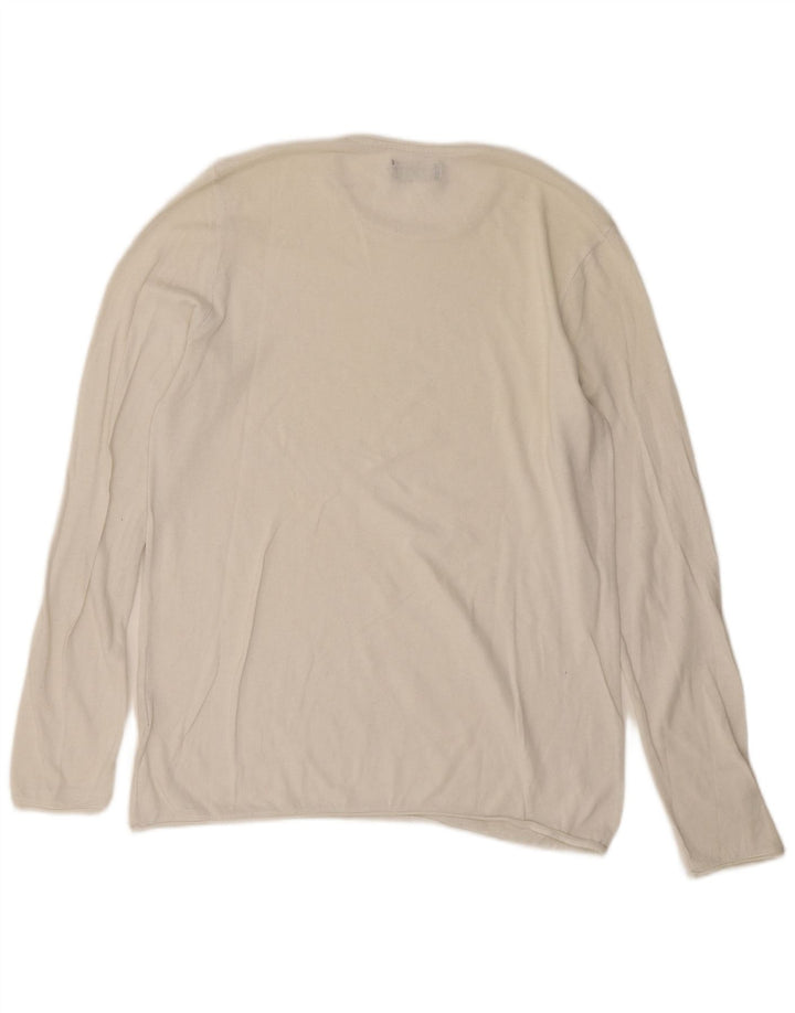 Zara Hombre Top Manga Larga Medio Blanco Algodón