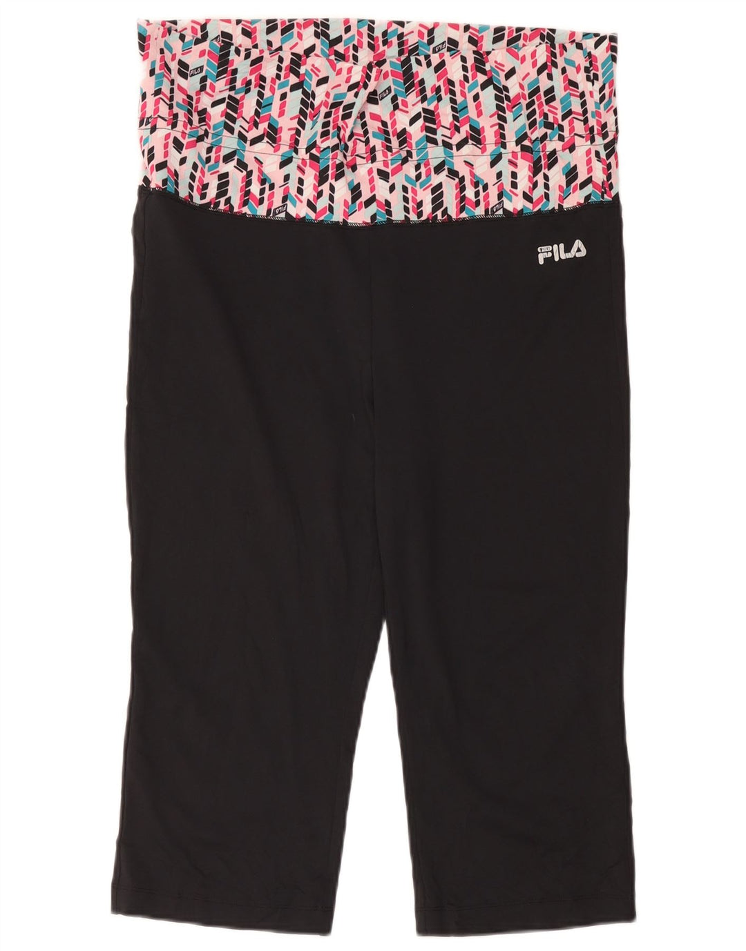 Fila Leggings Capri para mujer UK 46 Poliéster geométrico negro grande