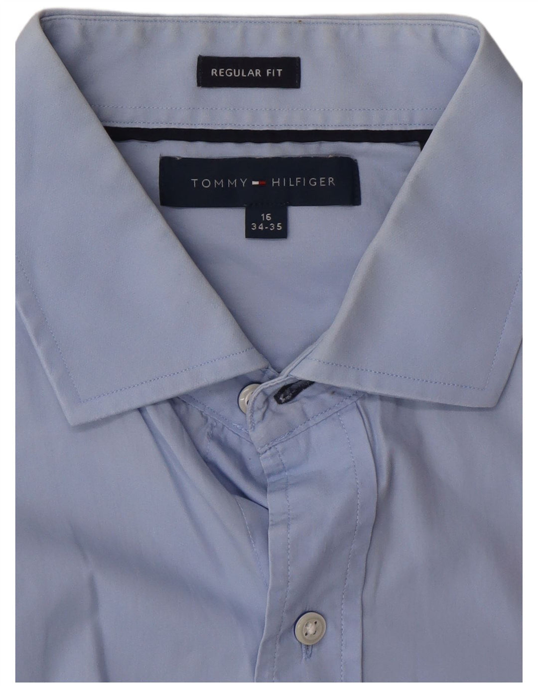 Tommy Hilfiger Camisa de corte regular para hombre Talla 16 Azul grande