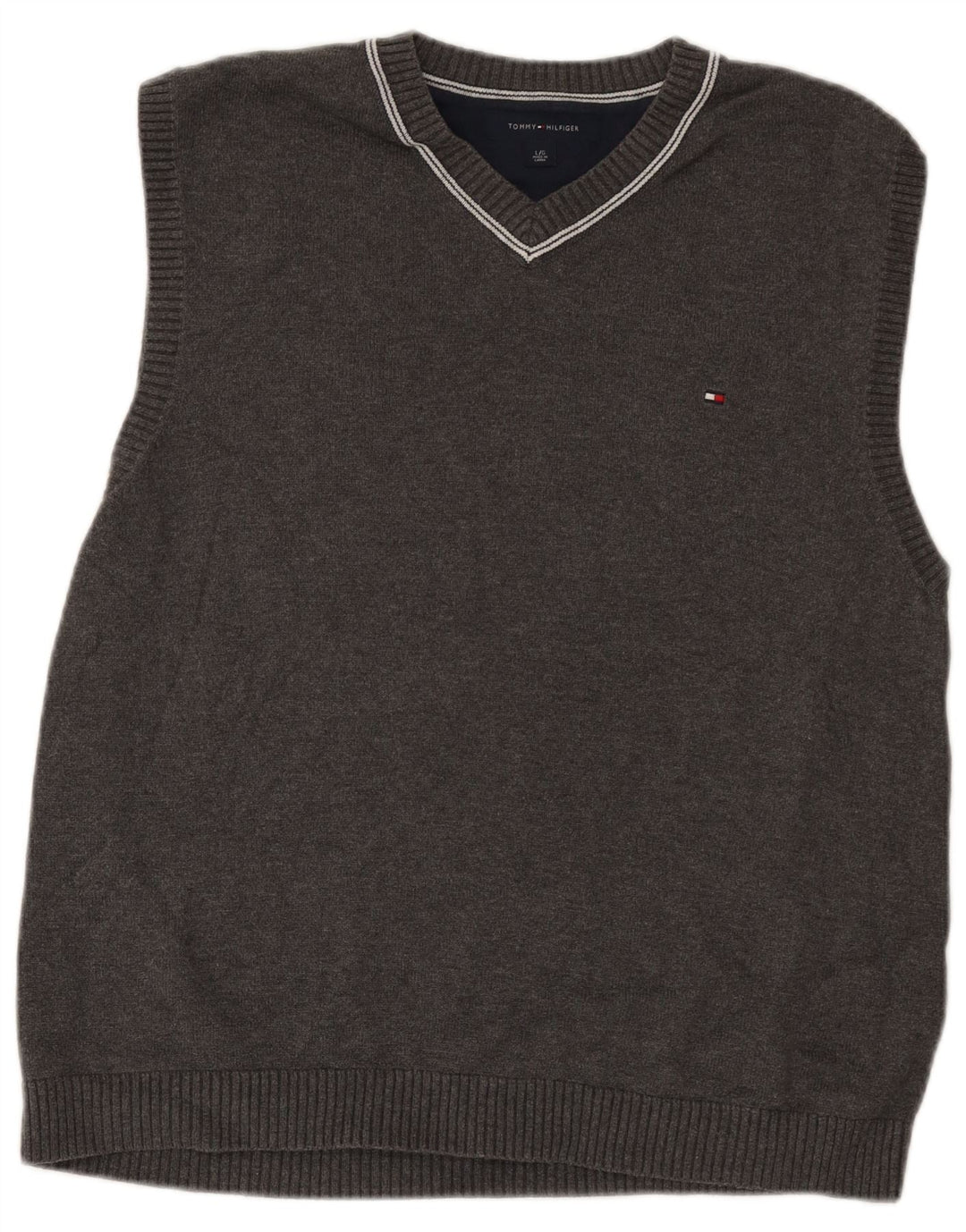 Tommy Hilfiger - Camiseta sin mangas para hombre, talla grande, algodón gris