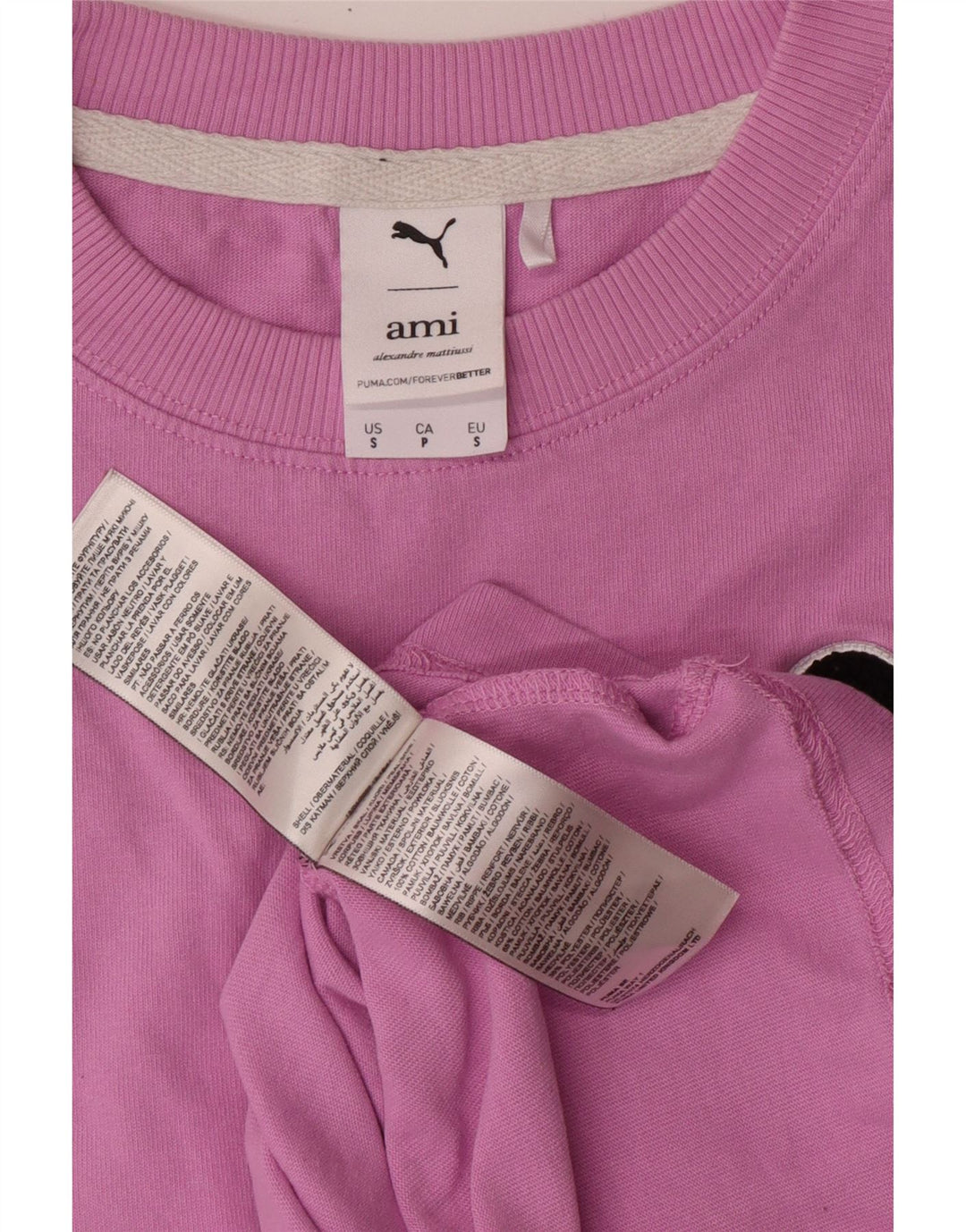 Puma Camiseta gráfica para hombre Top Small Pink Cotton