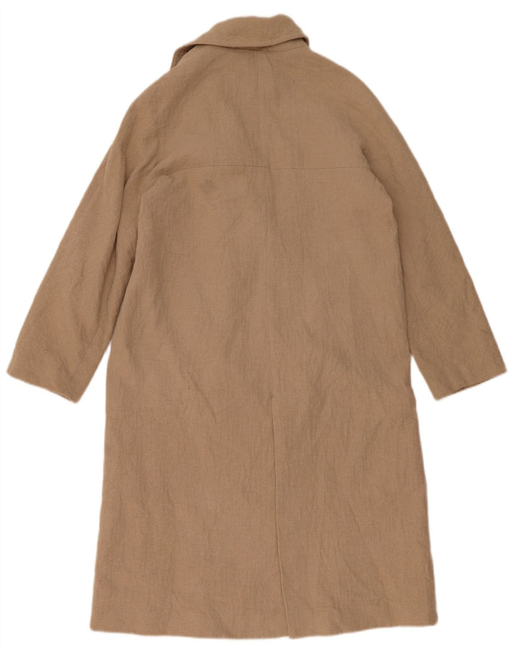ZARA Mujer Abrigo Cruzado UK 44 Algodón Beige Medio