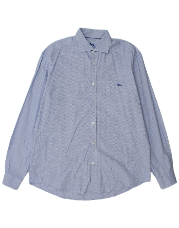 Harmont & Blaine Camisa de corte estrecho para hombre 3XL Azul Geométrico