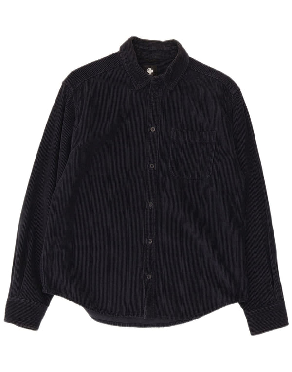 ELEMENT Mens Corduroy Shirt Small Navy Blue Cotton