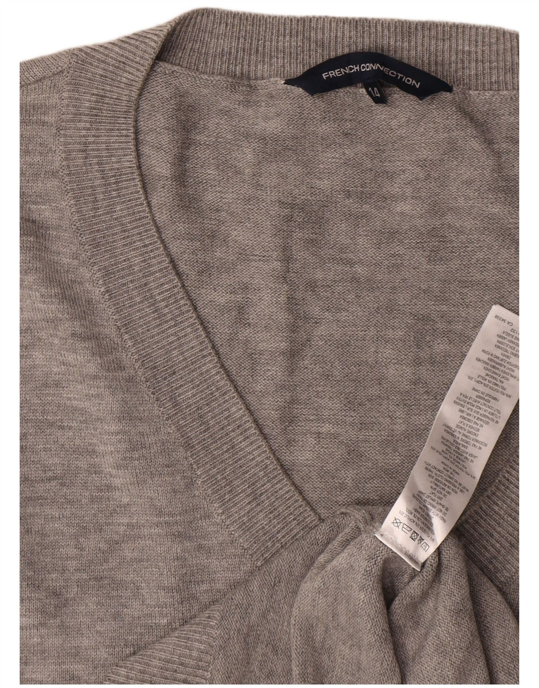 French Connection Vestido tipo jersey para mujer UK 44 Poliéster moteado gris grande