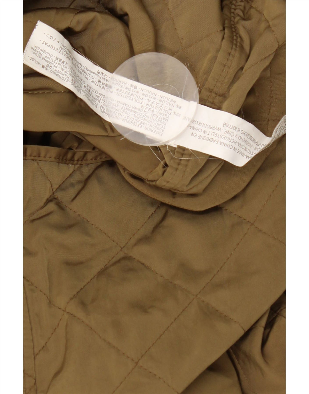 ZARA Mujer Chaqueta Acolchada Con Capucha UK 44 Mediano Caqui Poliéster