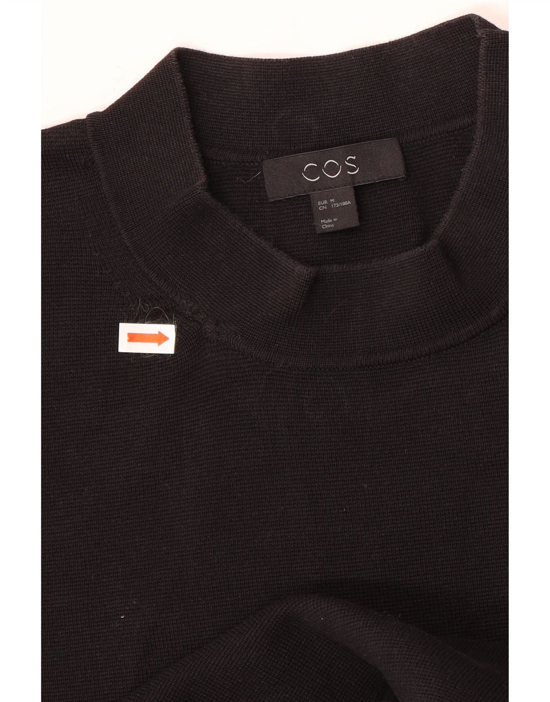 Cos Suéter tipo jersey con cuello alto para mujer Reino Unido 14 Algodón negro mediano