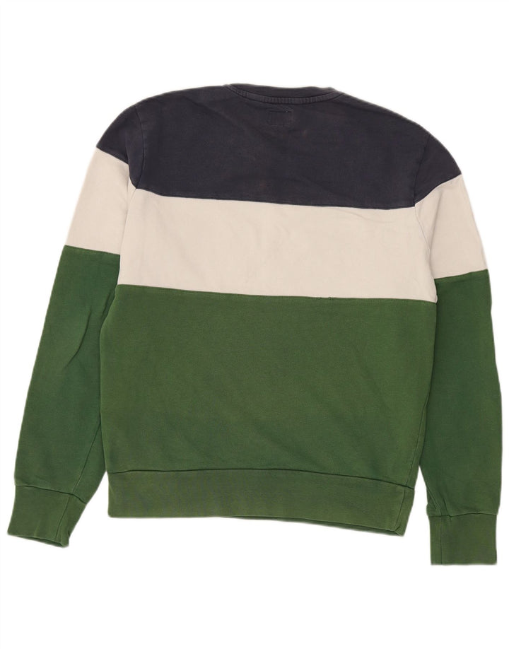 Levi's Hombre Sudadera Gráfica Jumper Small Verde Colorblock Algodón