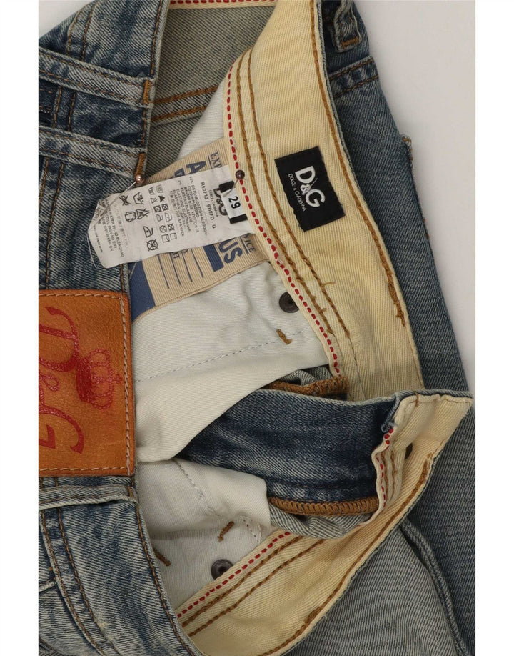 Dolce & Gabbana Vaqueros Slim Desgastados Mujer W29 L33 Algodón Azul