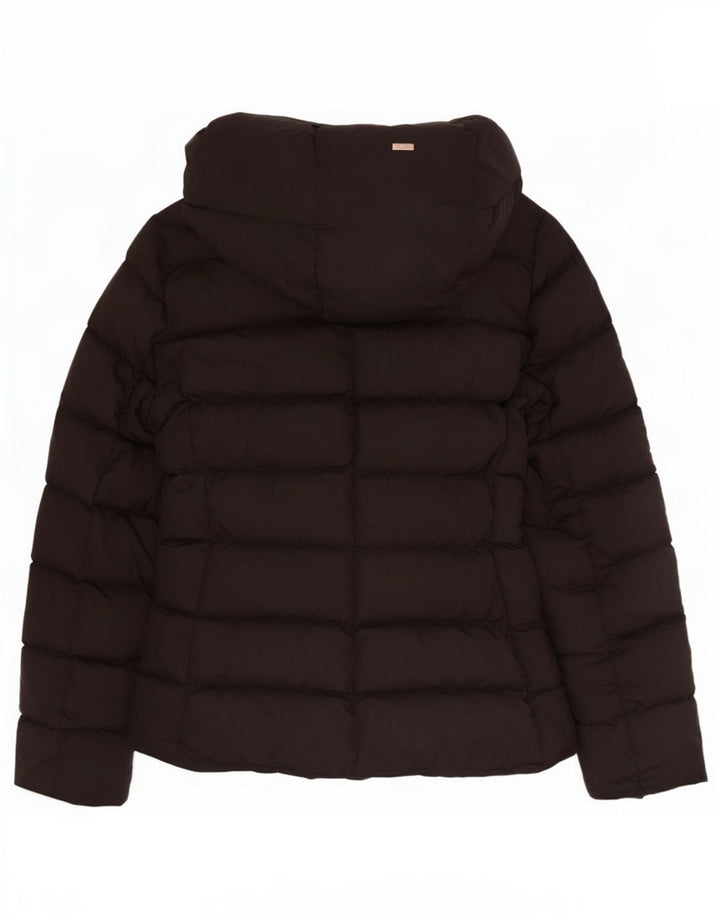 Herno Mujer Chaqueta Acolchada Con Capucha IT 44 Mediana Negro Poliéster