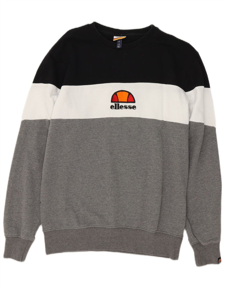 Ellesse Hombre Sudadera Jumper XL Gris Colorblock Algodón